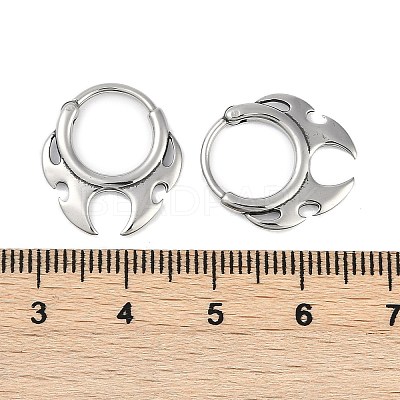 Fire Shaped 316 Surgical Stainless Steel Hoop Earrings X-EJEW-G416-35P-1
