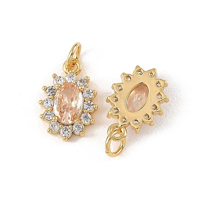 SHEGRACE Brass Micro Pave Cubic Zirconia Pendants XGRQ2O533-446A-G-1
