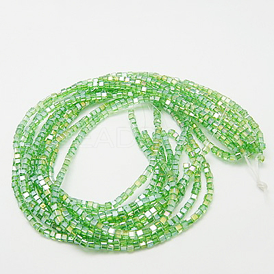 Electroplate Glass Beads Strands EGLA-D018-8x8mm-23-1