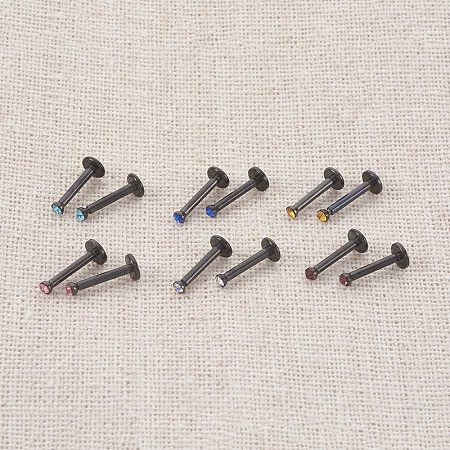 304 Stainless Steel Stud Earrings/Nose Studs/Lip Piercing Jewelry EJEW-L207-H-1