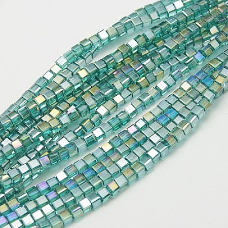 Electroplate Glass Beads Strands EGLA-D018-4x4mm-53-1