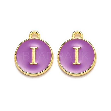 Golden Plated Alloy Enamel Charms ENAM-Q437-12I-1