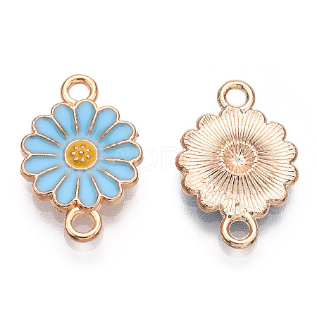 Zinc Alloy Enamel Sunflower Connector Charms ENAM-E011-01KCG-01-1