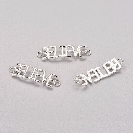 Silver Color Plated Alloy Word Links X-PALLOY-E134-S-1