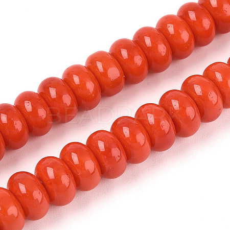 Opaque Spray Painted Glass Beads GLAA-ZX008-8mm-18M-1