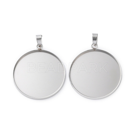 304 Stainless Steel Pendant Cabochon Settings STAS-L282-010P-10-1