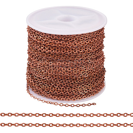 Brass Coated Iron Flat Cable Chains CH-TAC0007-02R-1