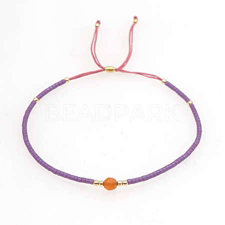 Adjustable Glass Seed Bead Slider Bracelets for Women VT9382-32-1
