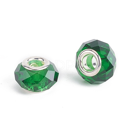Faceted Glass European Beads GPDL-E004-01D-1