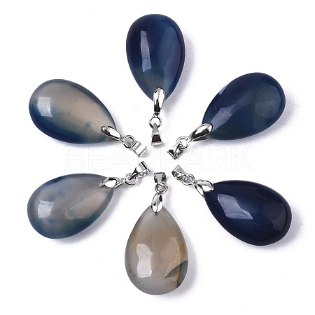 Natural Agate Pendants G-N0326-023B-1