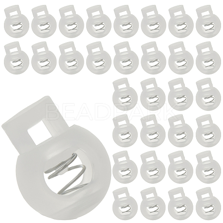 50Pcs PP Plastic Iron Spring Cord Locks KY-CN0002-36A-1