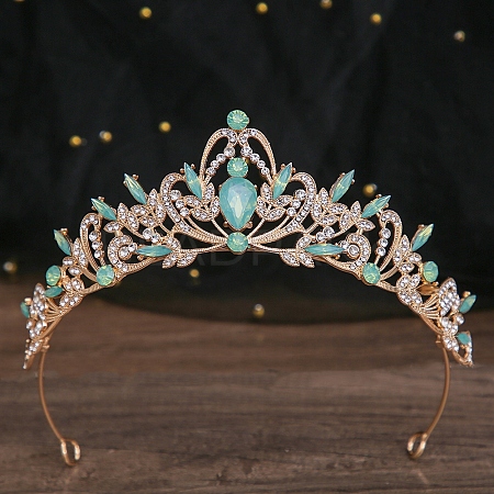 Alloy Rhinestone Crown Hair Bands for Woman Girls PW-WGB2F57-22-1