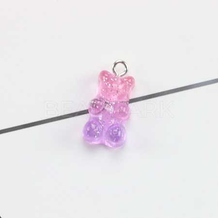 Grandient Color Transparent Resin Pendants RESI-WH0026-46-1