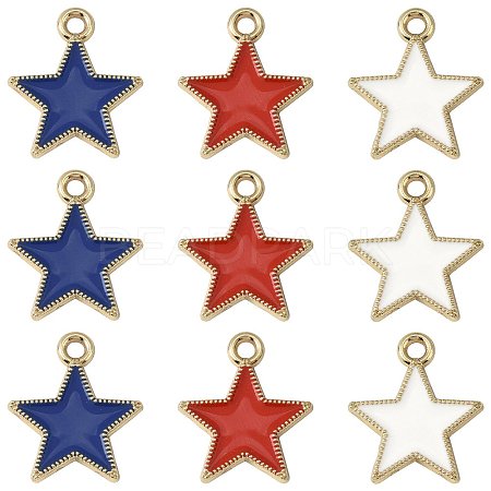 20Pcs 3 Colors Alloy Enamel Pendants ENAM-FS0003-53-1