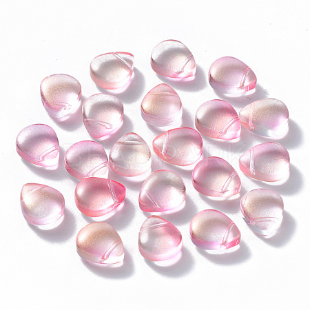 Transparent Spray Painted Glass Beads GLAA-T016-29A-1
