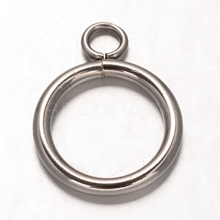 Ring 304 Stainless Steel Pendants STAS-F075-P17B-1