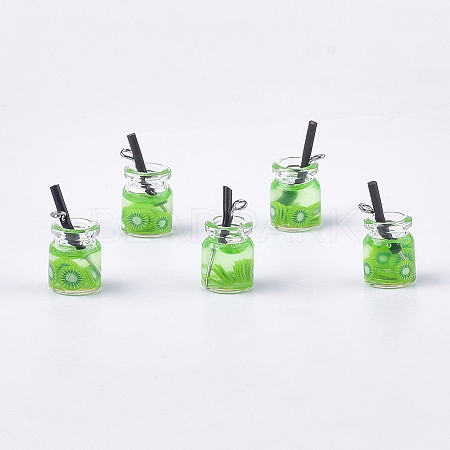 Glass Bottle Pendants X-GLAA-S181-04D-1