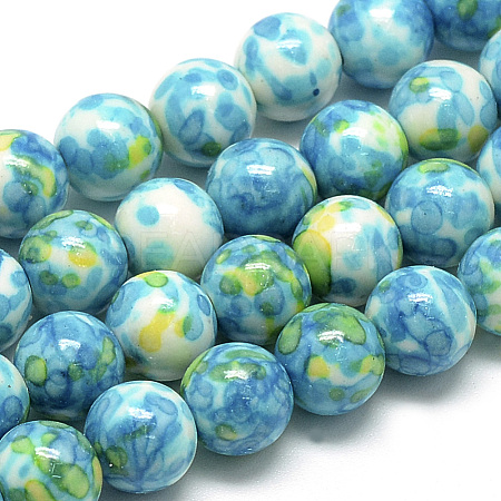 Synthetic Ocean White Jade Beads Strands X-G-S252-12mm-07-1