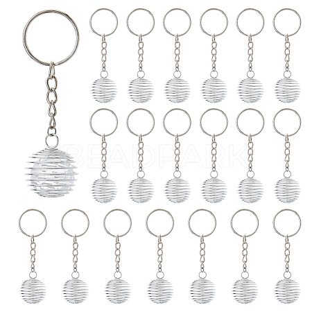 Iron Spiral Bead Cage Keychain KEYC-DC00004-1