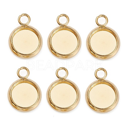 304 Stainless Steel Pendant Cabochon Settings STAS-Z030-01E-G-1