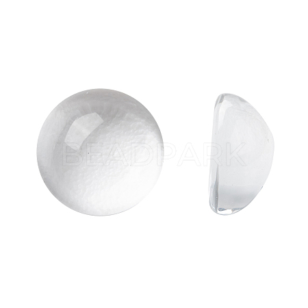 Transparent Half Round Glass Cabochons X-GGLA-R027-8mm-1