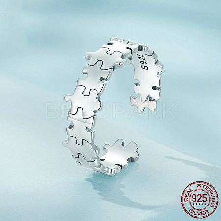 Puzzle 925 Sterling Silver Adjustable Cuff Rings FS-WG2DCD2-01-1