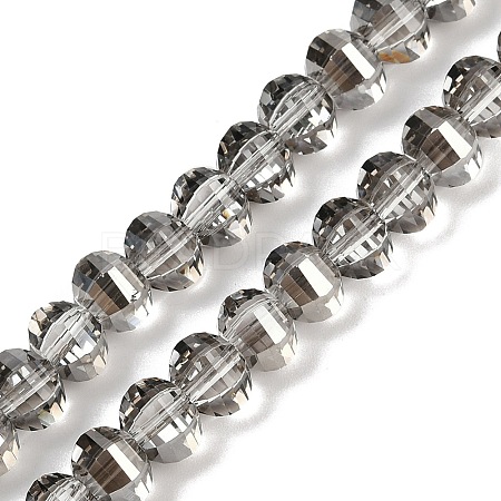 Electroplate Transparent Glass Beads Strands EGLA-B011-08A-PL02-1