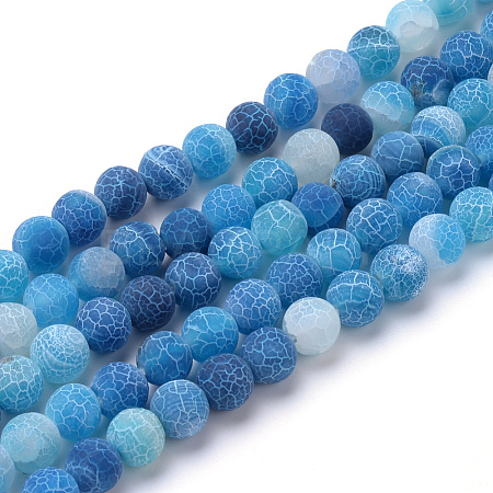 Natural & Dyed Crackle Agate Bead Strands G-T056-6mm-07-1