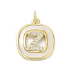 Rack Plating Brass Micro Pave Clear Cubic Zirconia Pendants KK-E102-33G-Z-1