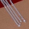 Popular Silver Color Plated Brass Curb Chain Necklaces For Men NJEW-BB12724-20-3
