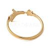 Ion Plating(IP) 304 Stainless Steel Star & Airplane Open Cuff Ring for Women RJEW-M149-12G-2