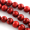 Synthetical Turquoise Gemstone Round Bead Strands TURQ-R035-12mm-04-1