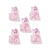 Transparent Resin Bowknot Kitten Decoden Cabochons RESI-M045-07-2