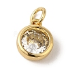 Brass with Single Clear Cubic Zirconia Pendants KK-R162-019G-1