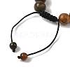 10mm Round Natural Polychrome Jasper/Picasso Stone/Picasso Jasper Braided Bead Bracelets BJEW-C067-01C-19-4