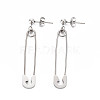 Non-Tarnish 304 Stainless Steel Safety Pin Dangle Stud Earrings for Women EJEW-N016-031P-1