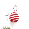 Christmas Cloth Stripe Ball Pendant Decorations PW-WG1E18D-05-1