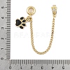 Rack Plating Paw Print Alloy Black Enamel European Safety Chains FIND-C055-05G-01-3