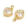 Brass Pave Clear Cubic Zirconia Charms CU-CBAA571-06G-2