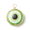 Transparent Evil Eye Resin Pendants PALLOY-JF01845-01-2