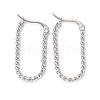Titanium Steel Twist Rope Oval Hoop Earrings for Women EJEW-A074-01P-1
