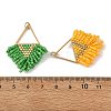 304 Stainless Steel & Glass Seed Beads Fringe Pendants PALLOY-MZ01427-3