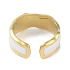 Ion Plating(IP) 304 Stainless Steel Enamel Cuff Finger Rings RJEW-L107-051G-01-2
