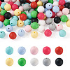 100Pcs 10 Colors Food Grade Eco-Friendly Silicone Focal Beads SIL-BY0001-02-1