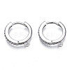Brass Micro Pave Cubic Zirconia Huggie Hoop Earring Findings X-KK-T063-013P-NF-1