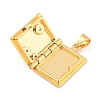 Rack Plating Brass Micro Pave Cubic Zirconia Locket Pendants KK-Z048-04G-2