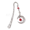 Alloy Moon Pendant Bookmark AJEW-JK00296-3