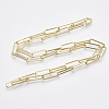 Brass Flat Oval Paperclip Chain Necklace Making MAK-S072-07B-LG-2