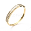 Clear Cubic Zirconia Hinged Bangle BJEW-A123-10G-3