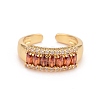 Bling Orange Cubic Zirconia Cuff Ring KK-Z023-05G-2